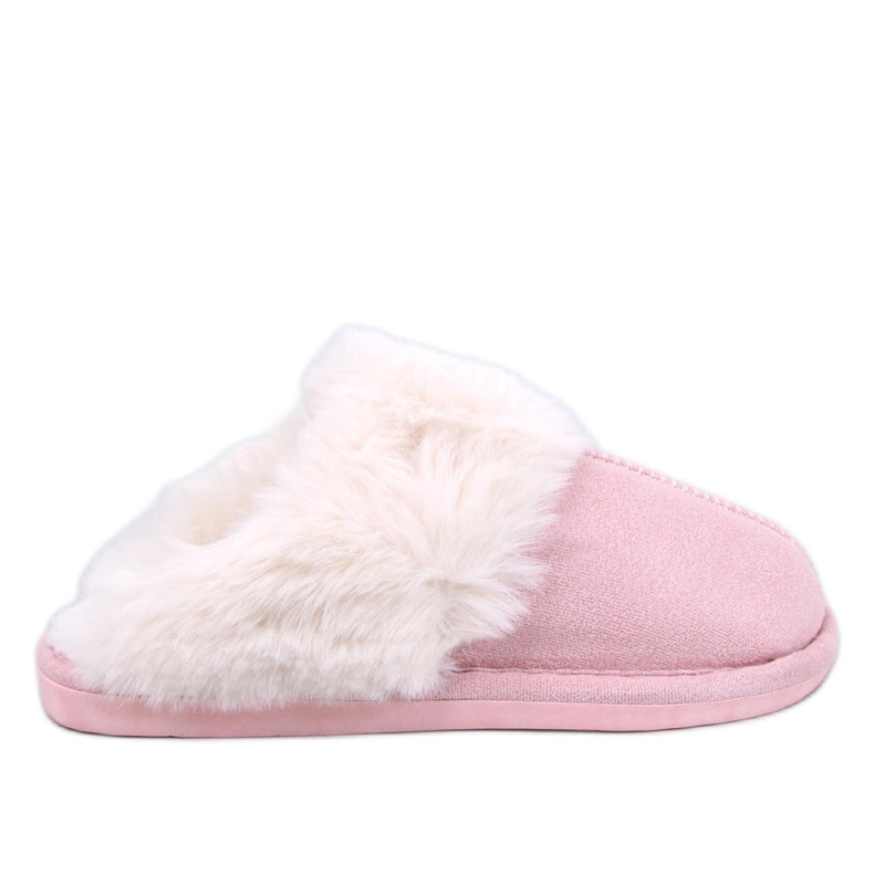 Otteys Zapatillas de casa de mujer rosa con pelo rosado