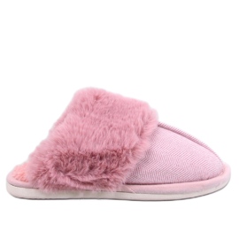 Pantuflas Allens Dusty Pink de pelo en espiga rosa