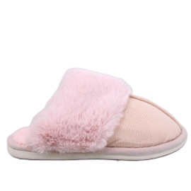 Pantuflas Allens Powder Pink de espiga con pelo rosado