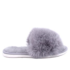 Kemars Pantuflas abiertas de pelo gris