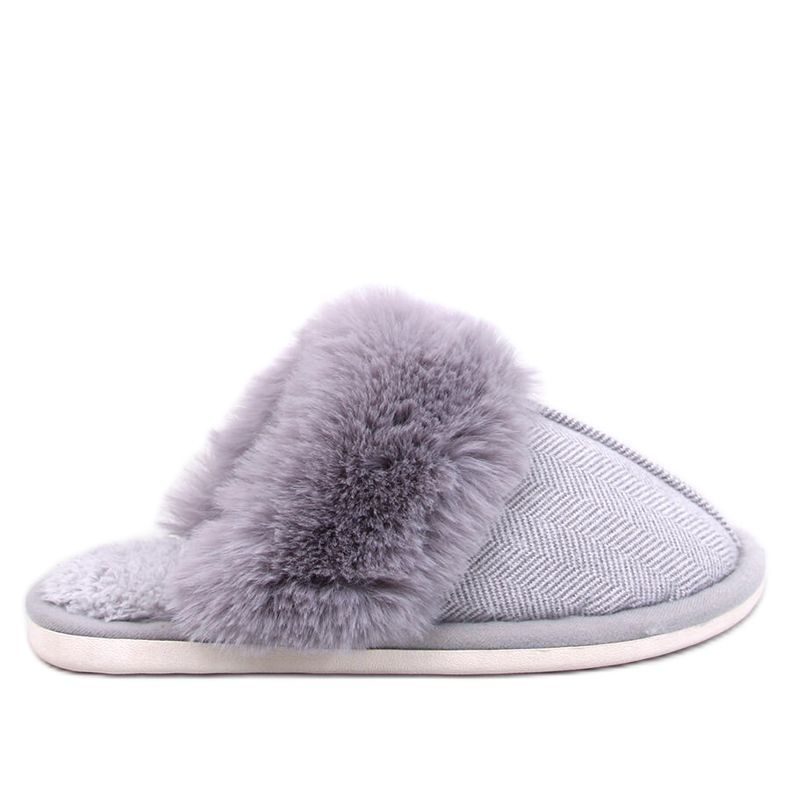 Pantuflas espiga gris con pelo Skeen Pantuflas espiga gris con pelo Skeen