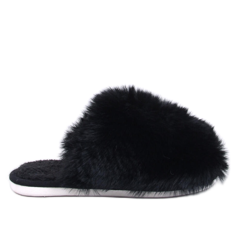 Pantuflas de pelo para mujer Calvert Black negro