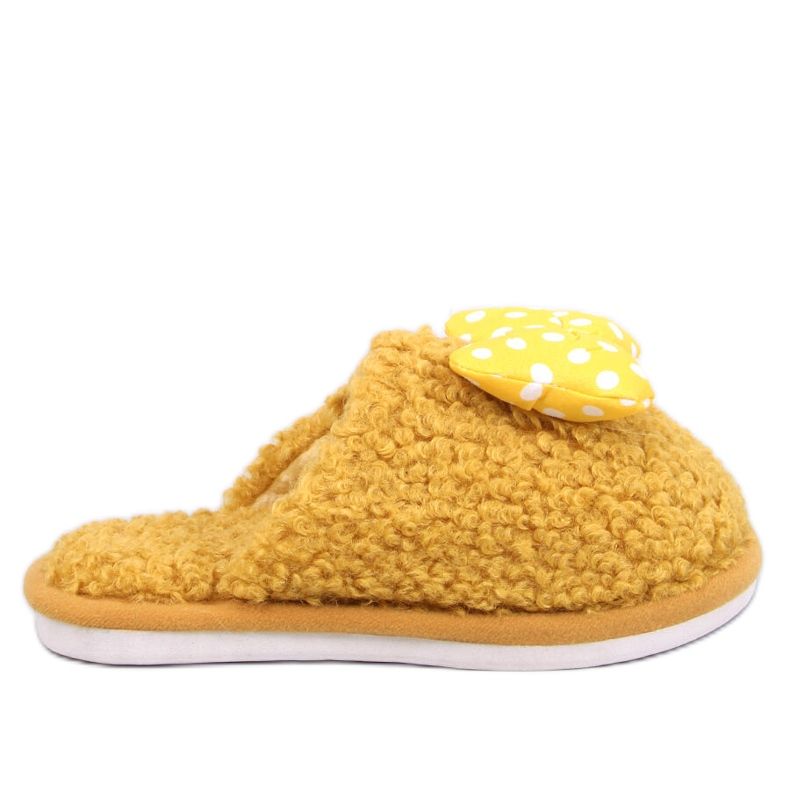 Pantuflas infantiles con lazo, Niño Amarillo Pantuflas infantiles con lazo, Niño Amarillo