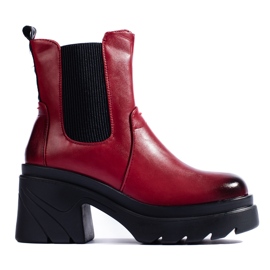 Botas Chelsea rojas de mujer de Daszyński rojo