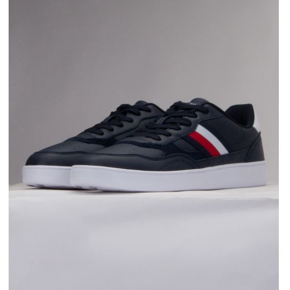 Tommy Hilfiger Court Cupsole Retro Lth Stripes Zapatos M FM0FM04828 DW5 azul