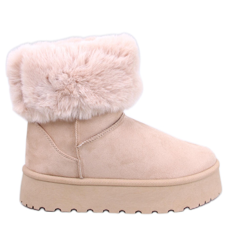 Tayna Botas de nieve con plataforma y pelo beige Tayna Botas de nieve con plataforma y pelo beige