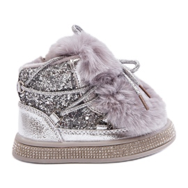 Botas de nieve para niños con pelo y lentejuelas, plata Bryana