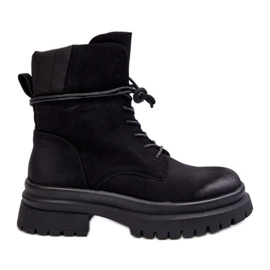 Botines Trapper De Mujer Con Suela Gruesa, Negro Narelona
