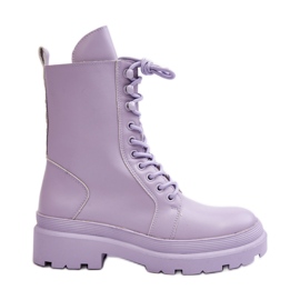 Botas Obrera Mujer, Ecopiel, Morado Irande violeta