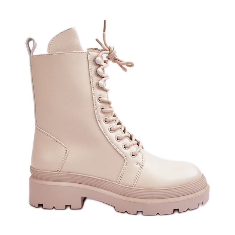 Botas Obrera Mujer, Ecopiel, Beige Claro Irande Botas Obrera Mujer, Ecopiel, Beige Claro Irande