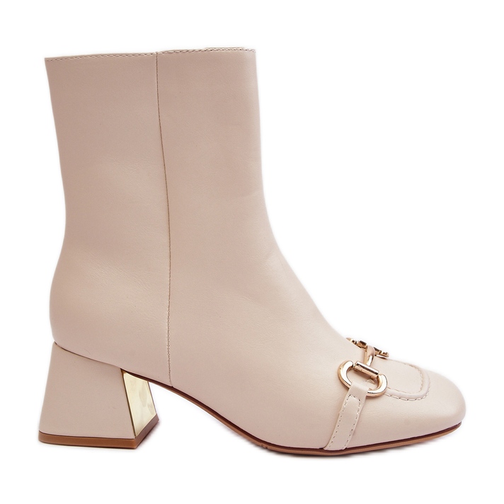 Botines de tacón con adorno, beige claro Adinah Botines de tacón con adorno, beige claro Adinah