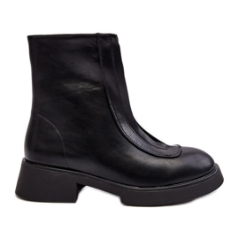 Botas Planas De Mujer Con Cremallera Negro Elkasa