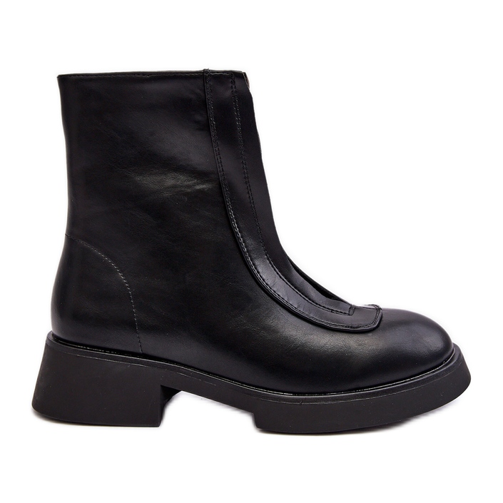 Botas Planas De Mujer Con Cremallera Negro Elkasa