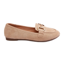 Mocasines de mujer con decoración de ante ecológico Beige Winalita