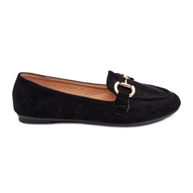 Mocasines de mujer con decoración de ante ecológico, Negro Winalita