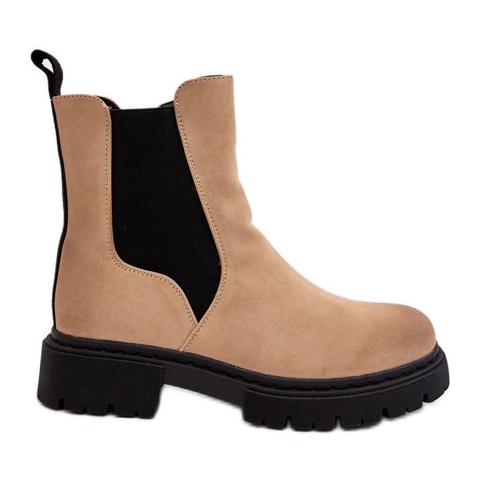 Botas Chelsea aislantes para mujer con cremallera Beige Vesta
