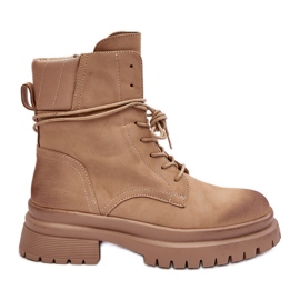 Botines Trapper De Mujer Con Suela Gruesa, Beige Narelona
