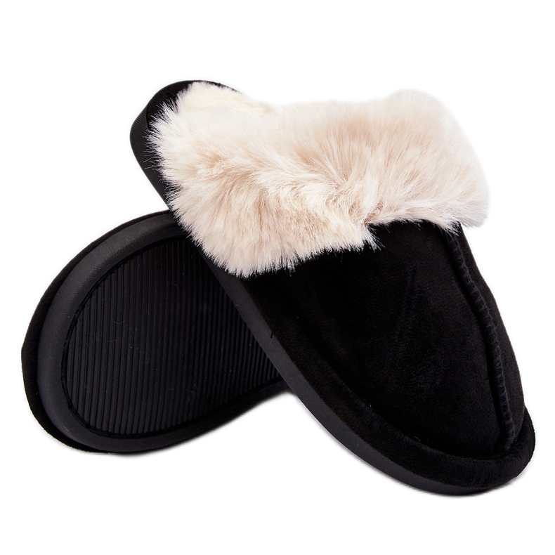 Pantuflas infantiles Befana negras con pelo negro