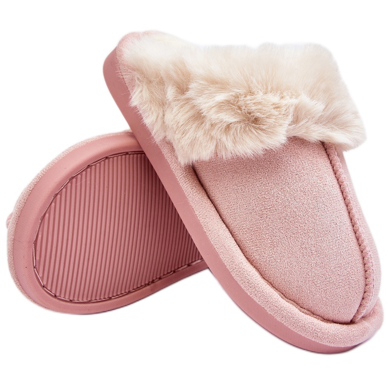 Zapatillas de casa infantiles Befana rosa con pelo rosado