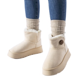 Botas de nieve aislantes beige con botón Ronco