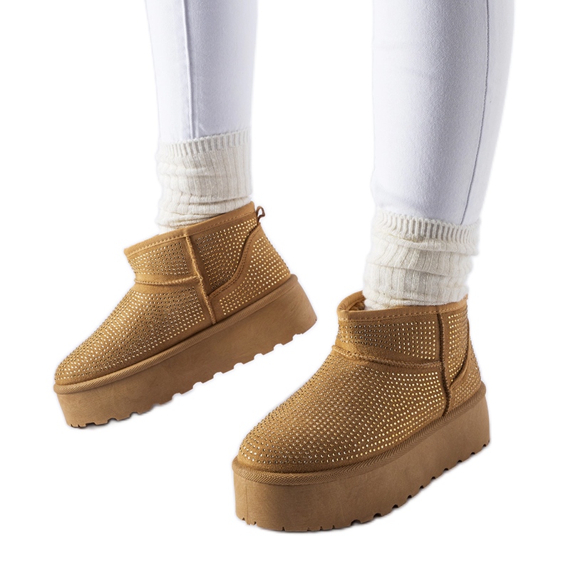 Botas de nieve marrones con pedrería Sonora marrón