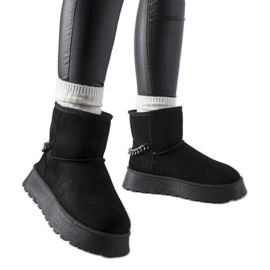 Botas de nieve negras con cadena decorativa Belfiore. negro