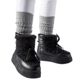 Botas de nieve negras sobre una enorme plataforma Elvio. negro Botas de nieve negras sobre una enorme plataforma Elvio. negro