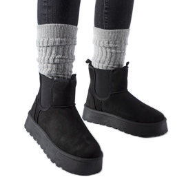 Botas de nieve negras con bandas elásticas en los laterales de Bertino negro