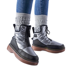 Botas de nieve grises Callisto con aislamiento y cremallera