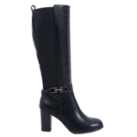 Botas clásicas de tacón Milss Black negro