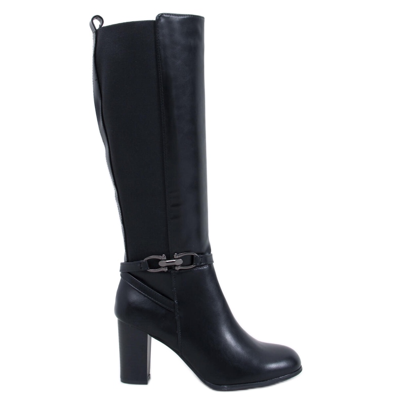 Botas clásicas de tacón Milss Black negro