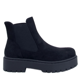 Villes Botas Chelsea negras con plataforma negro