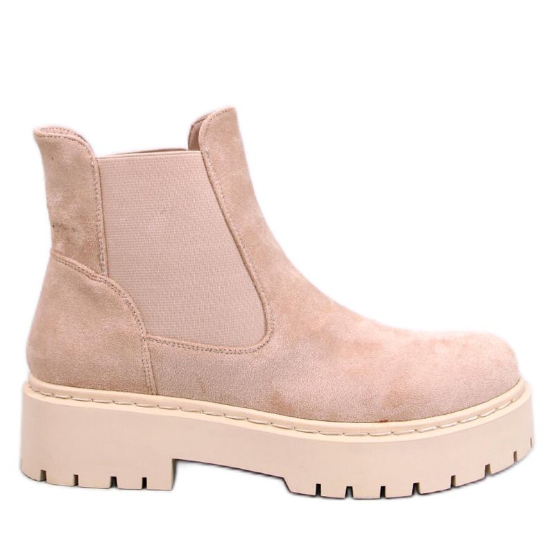 Villes Botas Chelsea con plataforma en beige
