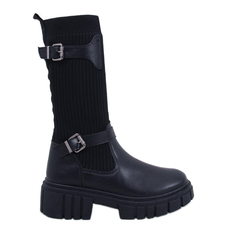 Botas Rhea negras con parte superior flexible. negro Botas Rhea negras con parte superior flexible. negro