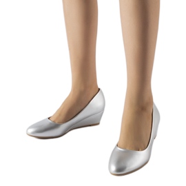 Bailarinas Houston plateadas con cuña baja plata