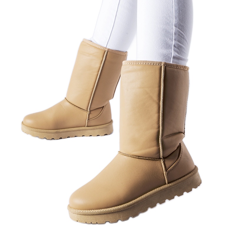 Botas de nieve clásicas Bobby marrones en ecopiel beige