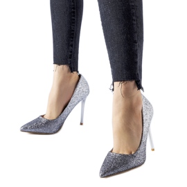 Tacones Covo con purpurina plateada plata