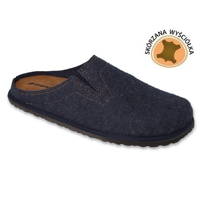 Zapatillas de hombre Inblu con aplicación de piel 155M024 azul marino