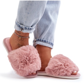 Pantuflas de mujer con pelo, rosa Vienitta