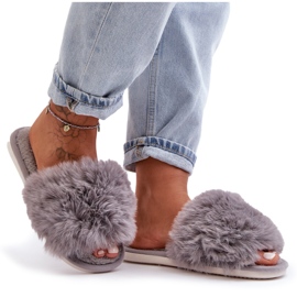 Pantuflas De Mujer Con Pelo Gris Vienitta