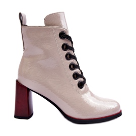 Botines Charol Cordones S.Barski MR870-15 Gris Claro