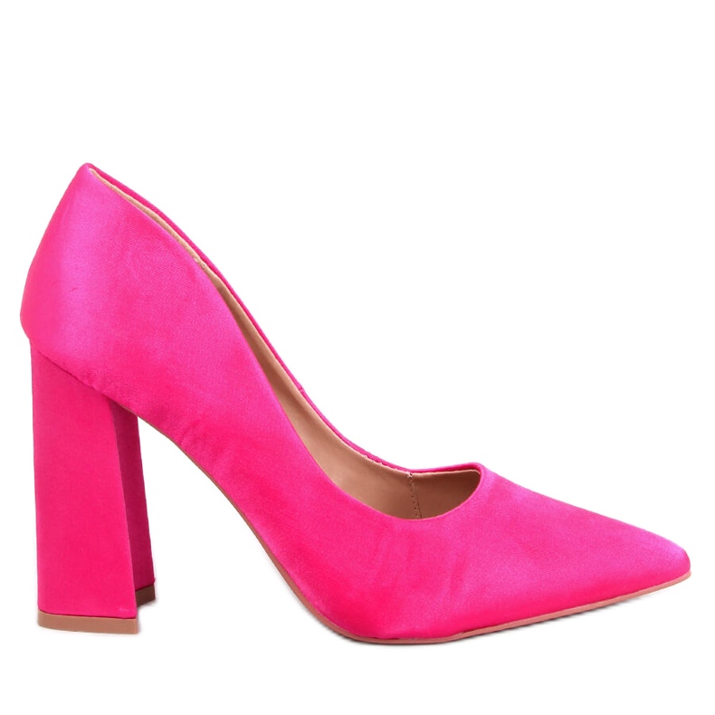 Salón tacón Astia raso fucsia rosado