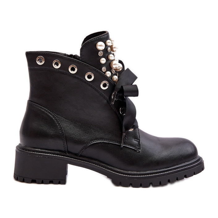 Botas De Mujer Decoradas Con Cremallera Negro Elonte