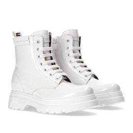 Tommy Hilfiger Botín Lacu Up Mujer T4A5-33039-1453100-100 blanco