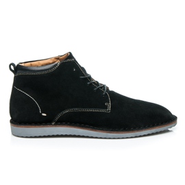 Mazaro Zapatos de cuero de los hombres negro