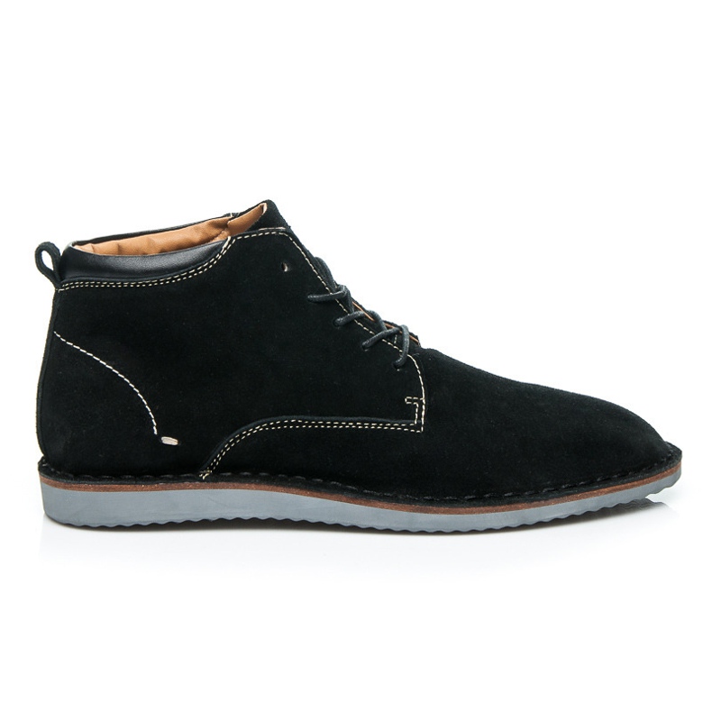 Mazaro Zapatos de cuero de los hombres negro
