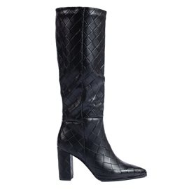 Botas de tacón Shelovet elegantes negras negro