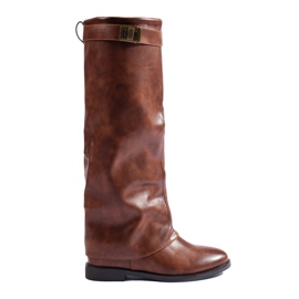 Botas cuña oculta Shelovet marrón