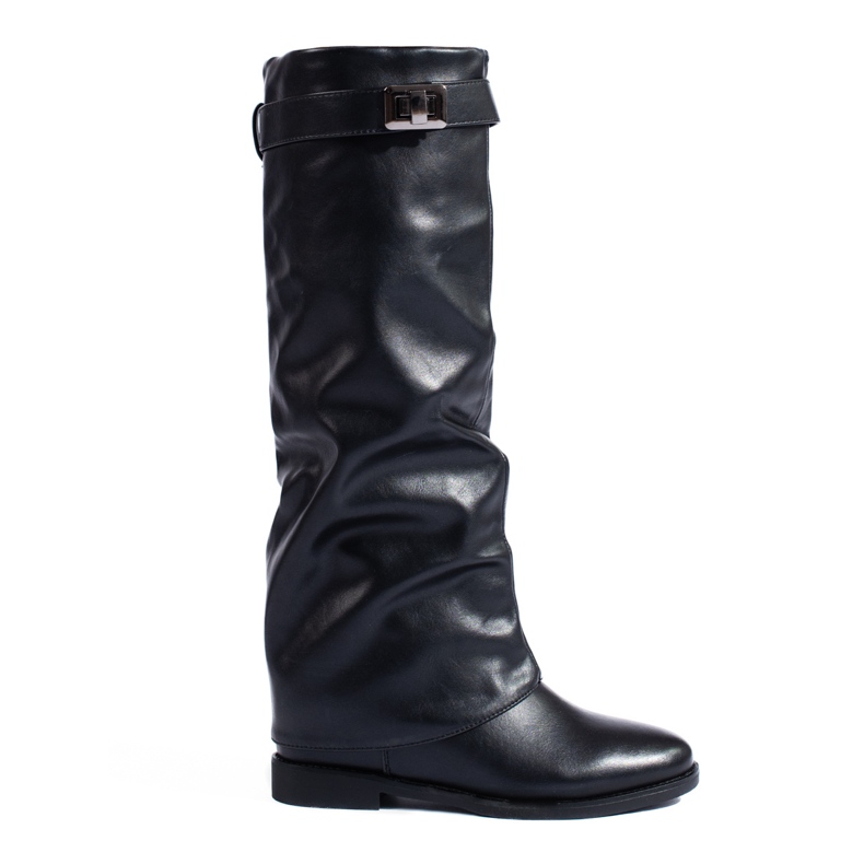Botas cuña oculta Shelovet negras negro