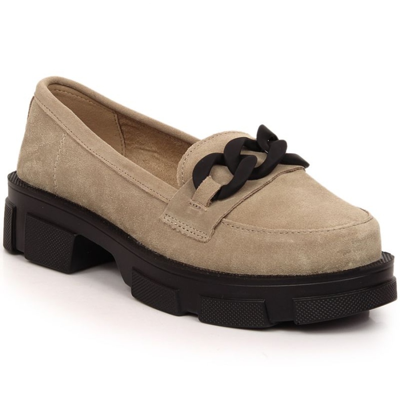 Zapatos de piel con cadena Filippo W DP3221/23 beige